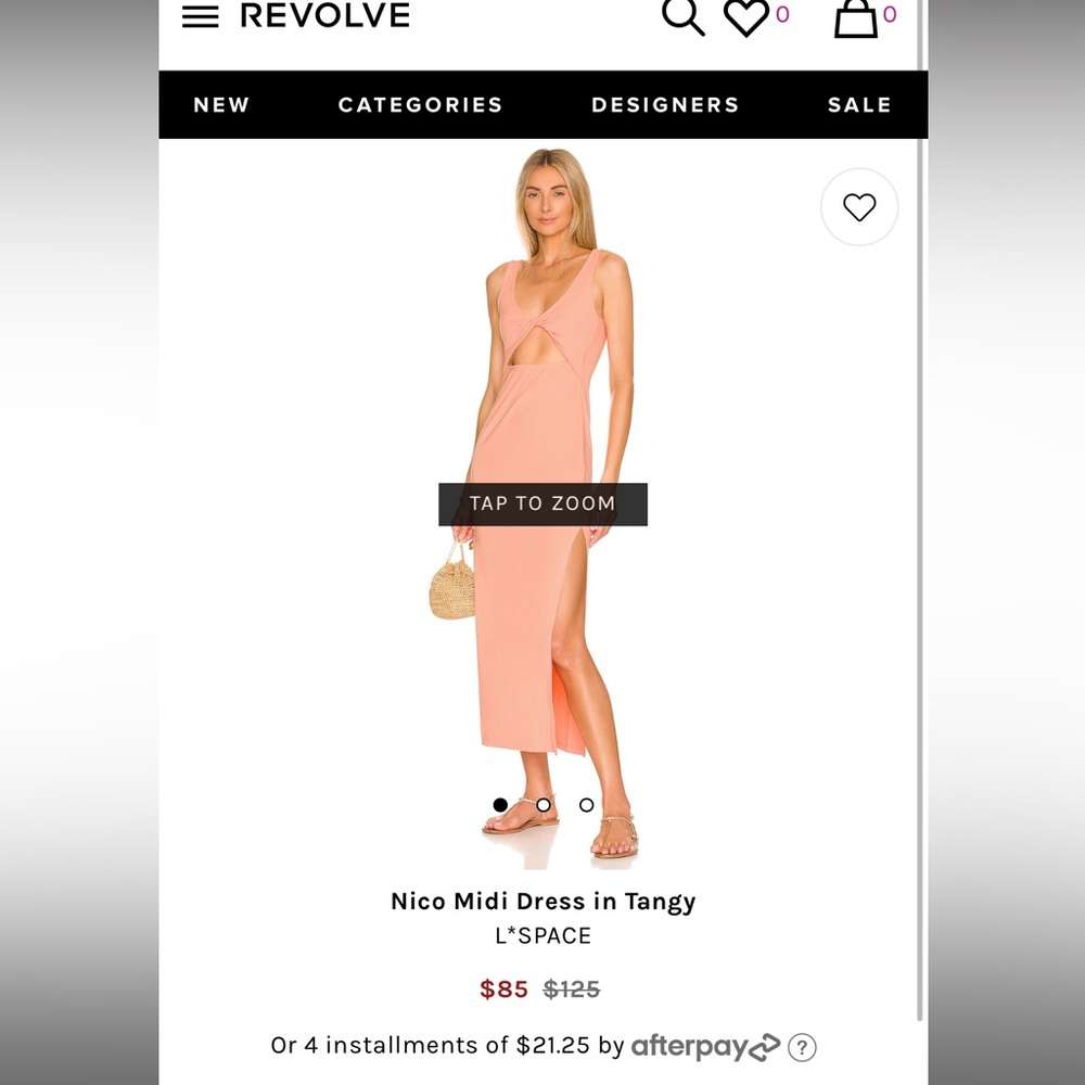 Nico Midi Dress in Tangy, L*SPACE, Size XS